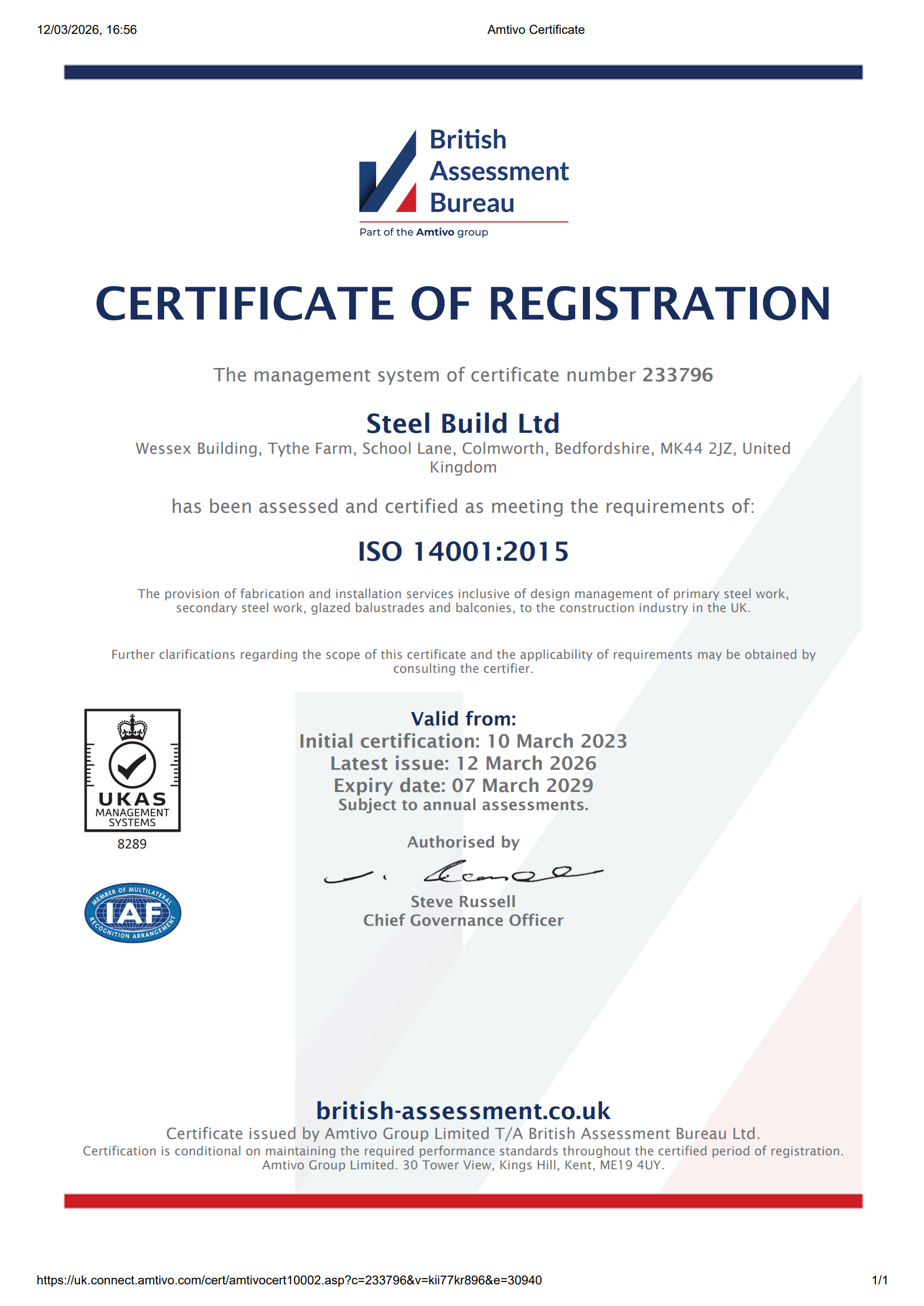 Certificate